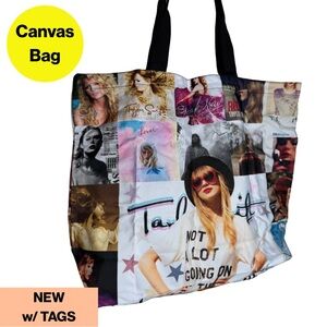 TAYLOR SWIFT ❤️ Album Cover Collage Canvas, Double Handle, Tote - NEW 🏷️